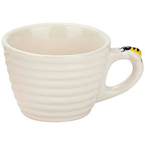 Jogo xícaras de Porcelana para café Bee Branco 90 ml 04 peças