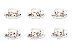 Conjunto Xícaras de Café 90ml Le Jardi Porcelana 6 Peças