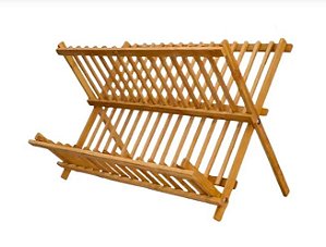 Escorredor 15 Pratos Madeira Escorredor De Louça Bambu Copos