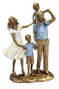 Escultura Família Casal E Dois Meninos - Mabruk