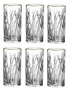 Jogo 6 Copos Altos Cristal Ecológico 350 ml Lhermitage