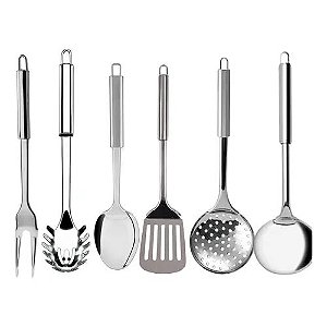 Conjunto Utensílios Cozinha Inox Dolce Home 9 peças