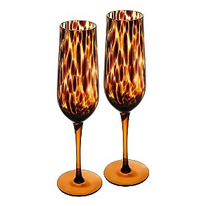 Conjunto 2 Taças Champanhe Leopar 210 ml Wolff