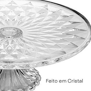 Prato para Bolo Diamond em Cristal