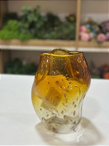 Vaso Decorativo de Vidro Ambar Transparente