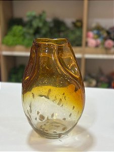 Vaso Decorativo de Vidro Âmbar