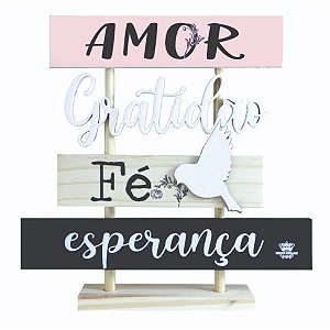 Plaquinha Amor Zenir decorativa para festa