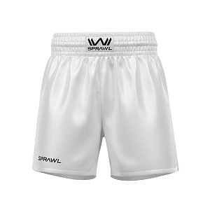 Calção de boxe profissional masculino branco