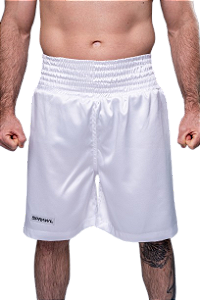 Calção de boxe profissional masculino branco
