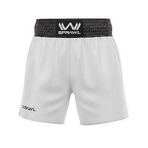 Calção de boxe profissional masculino branco com preto