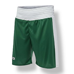 Calção de boxe profissional masculino verde com branco