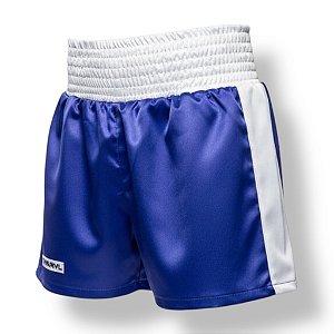 Calção de boxe profissional feminino violeta com branco