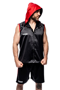 Conjunto preto e vermelho - com capuz
