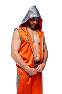 Conjunto laranja e cinza masculino - com capuz