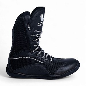 Sapatilha boxe preta e branca - linha Footwork