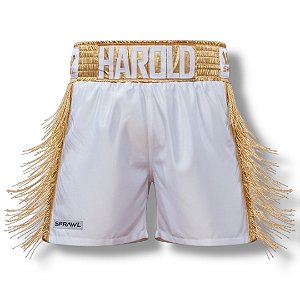 Calção de Boxe Personalizado com Franjas - 1 Nome