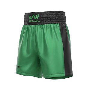 Calção de boxe profissional masculino verde com preto