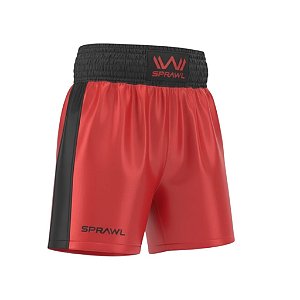 Calção de boxe profissional masculino vermelho com preto