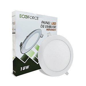 Painel de LED Embutir Redondo 18w 3000K EcoForce