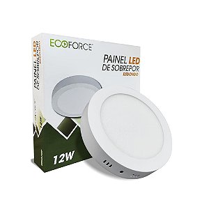 Painel de LED Sobrepor Redondo 12w 6500K EcoForce