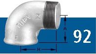 COTOVELO 90° MF BSP - GALVANIZADO  2"