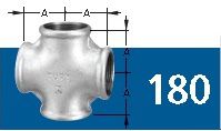 CRUZETA BSP - GALVANIZADA  1/4"