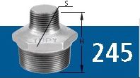 NIPLE DUPLO DE REDUÇÃO GALV BSP 150# TUPY  1" X 1/2"