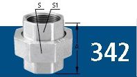 UNIÃO COM ASSENTO CÔNICO DE BRONZE/FERRO GALV BSP 150# TUPY  1/4"