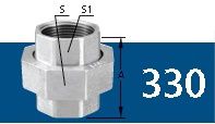 UNIÃO COM ASSENTO PLANO GALVANIZADO BSP 150# TUPY  3/8"