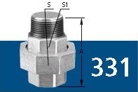 UNIÃO COM ASSENTO PLANO M/F GALVANIZADO BSP 150# TUPY  1"