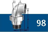 UNIÃO COTOVELO COM ASSENTO CÔNICO DE FERRO M/F GALVANIZADO BSP 150# TUPY  1"