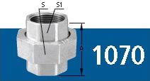 UNIÃO COM ASSENTO CÔNICO DE BRONZE GALVANIZADO NPT 150# TUPY  2.1/2"