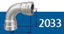 CURVA 90° FEMEA GALVANIZADO NPT 300# TUPY  1.1/2"