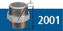 NIPLE DUPLO GALVANIZADO NPT 300# TUPY  1/4"