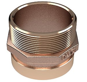 ADAPTADOR LATÃO RANHURA 76mm X ROSCA BSP (76mm) 61,50MM UNIKAP 2.1/2