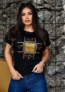 CAMISETA FAMÍLIA DOURADA PRETA