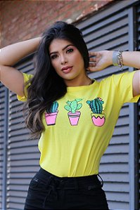 CAMISETA CACTOS AMARELO OURO