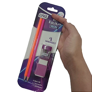 KIT ESCOLAR NEON 4PÇS