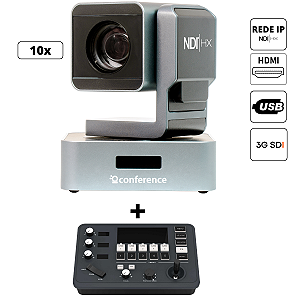 Kit 1 PRO 10x - 1 Câmera Mini PTZ 10x PRO + 1 PTZ Controle Mini + 1 Suporte de Parede