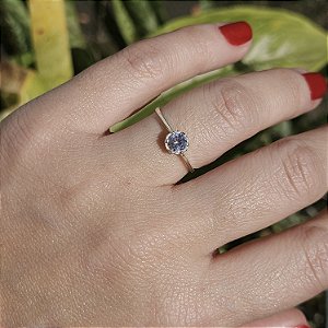 ANEL PRATA MODELO SOLITÁRIO COM PEDRA DE ZIRCÔNIA BRANCA 5MM