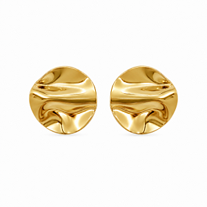 Brinco dourado circular modelo martelado pequeno 2,8CM