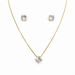 CONJUNTO DOURADO PONTO DE LUZ PEQUENO - 6 MM - 45 CM + 5 CM EXTENSOR