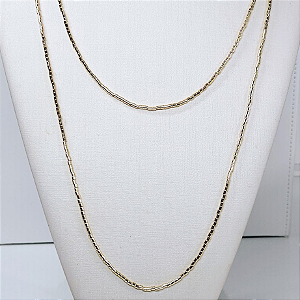 COLAR DOURADO DE CANUTILHOS BRILHOSOS - 120CM
