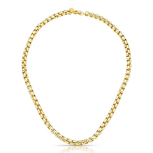 COLAR DOURADO EM ELOS QUADRADOS 40 + 10CM