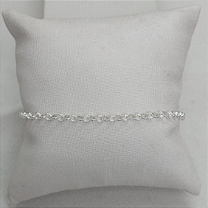 PULSEIRA DE PRATA ELO PORTUGUES FINO MASCULINO