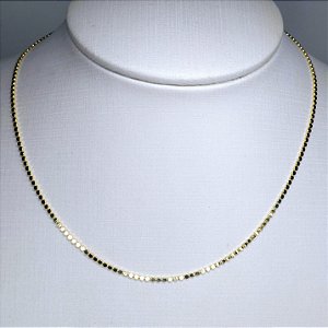 CHOCKER DOURADA DE ELOS REDONDOS E ACHATADOS - 35CM + EXTENSOR