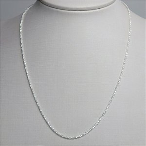 COLAR PRATA MODELO PIPOCA -45CM FINO