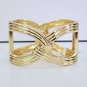 BRACELETE DOURADO LARGO VAZADO X