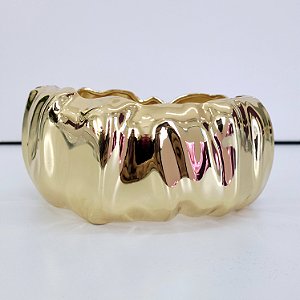 BRACELETE DOURADO LARGO MODELO ORGANICO