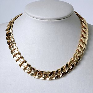 CHOCKER DOURADA GROUMET GROSSA FECHO BOIA